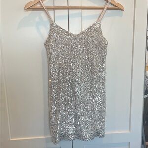 Art Class Silver Sequin Dress S